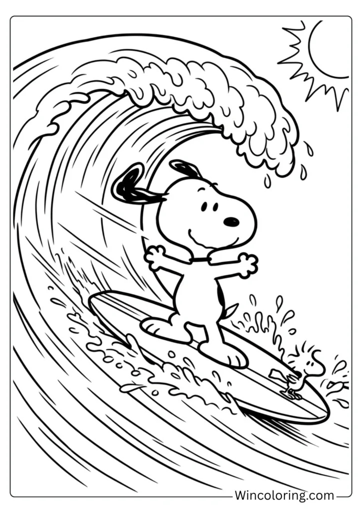 Snoopy building sandcastle coloring page beach kids