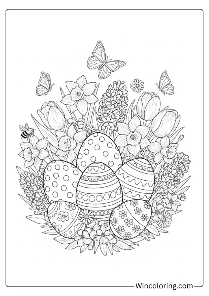 Spring Flowers and Eggs