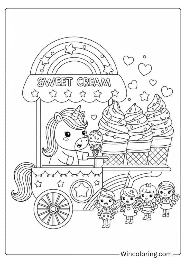 Unicorn ice cream shop
