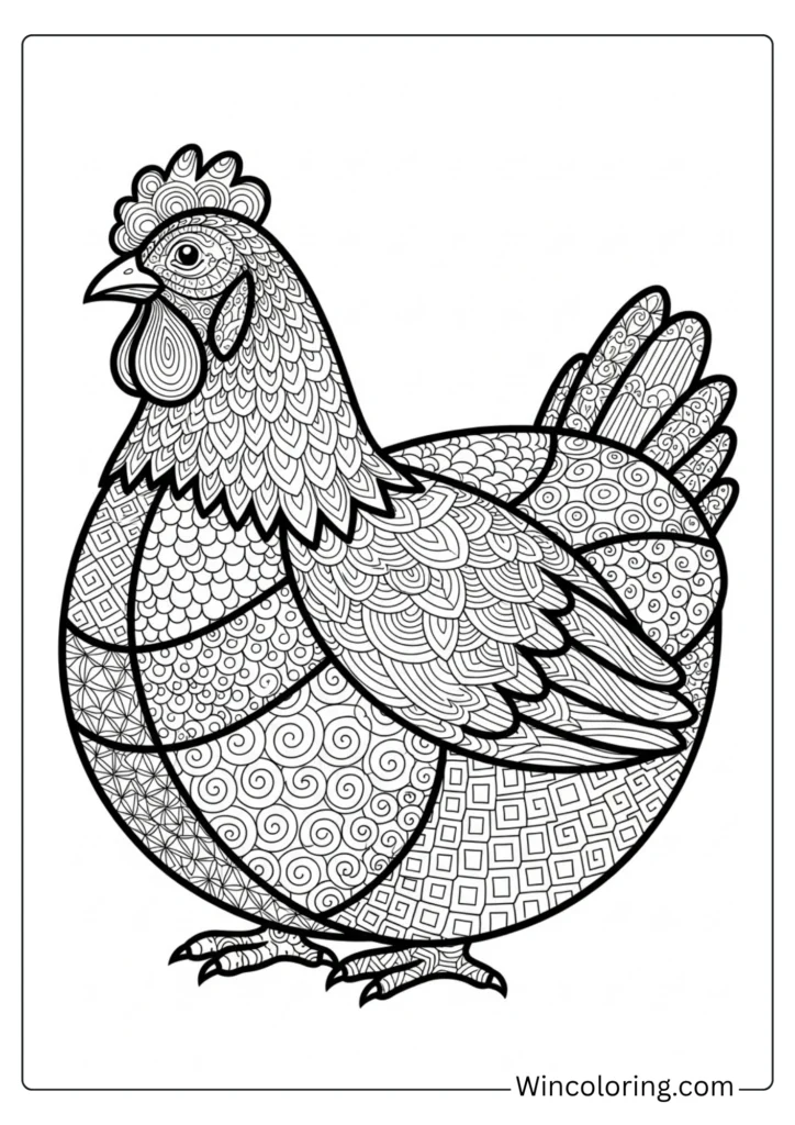 Zentangle-style hen