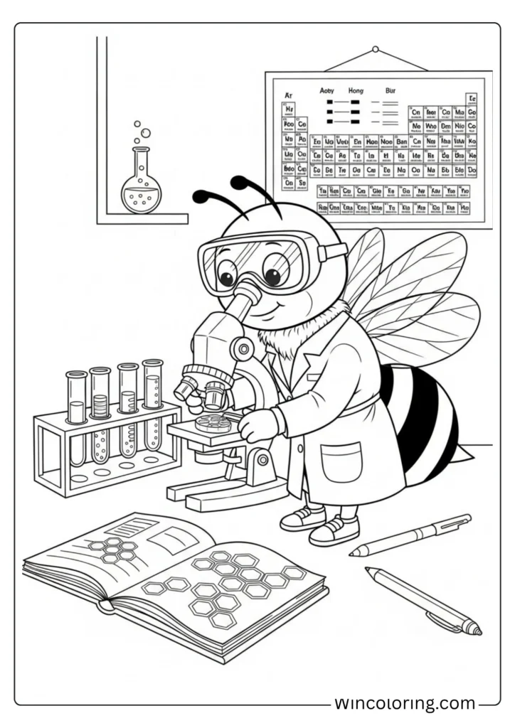 Bee scientist in a laboratory