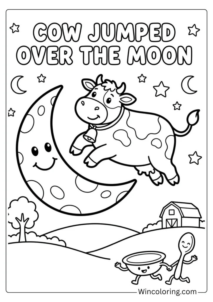Cow jumping over the moon