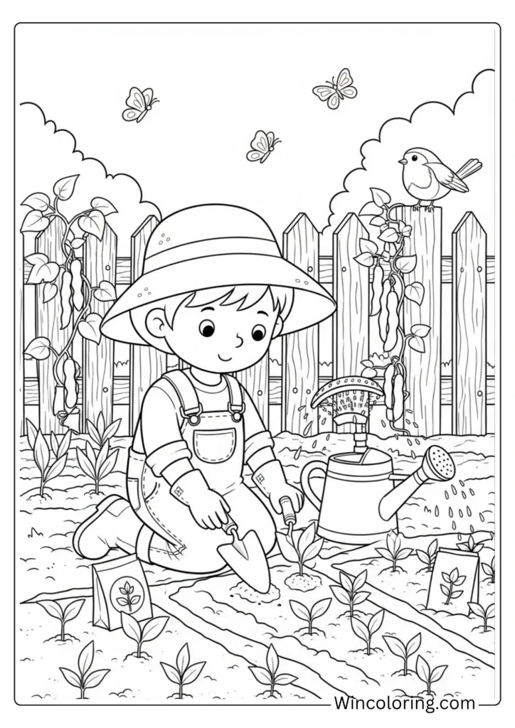 Gardening in the spring vegetable patch