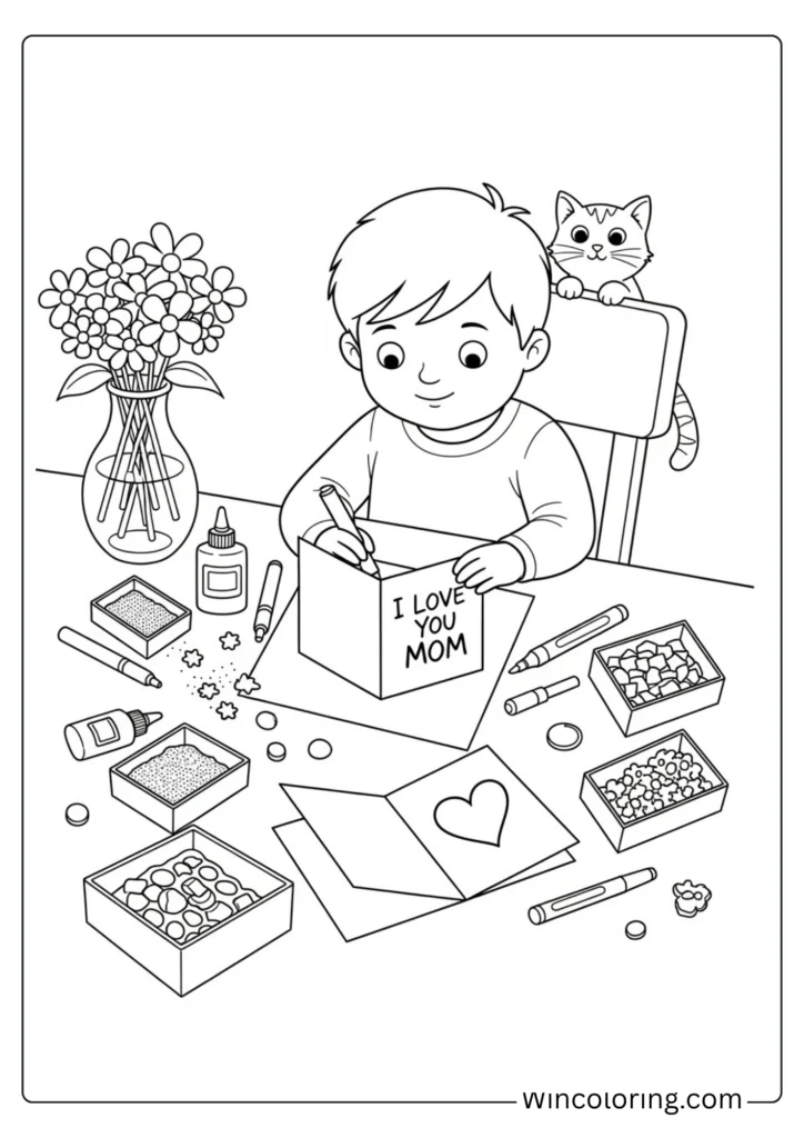 Homemade Mother's Day card craft