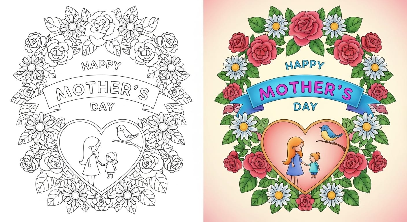 Mother’s Day Coloring Pages