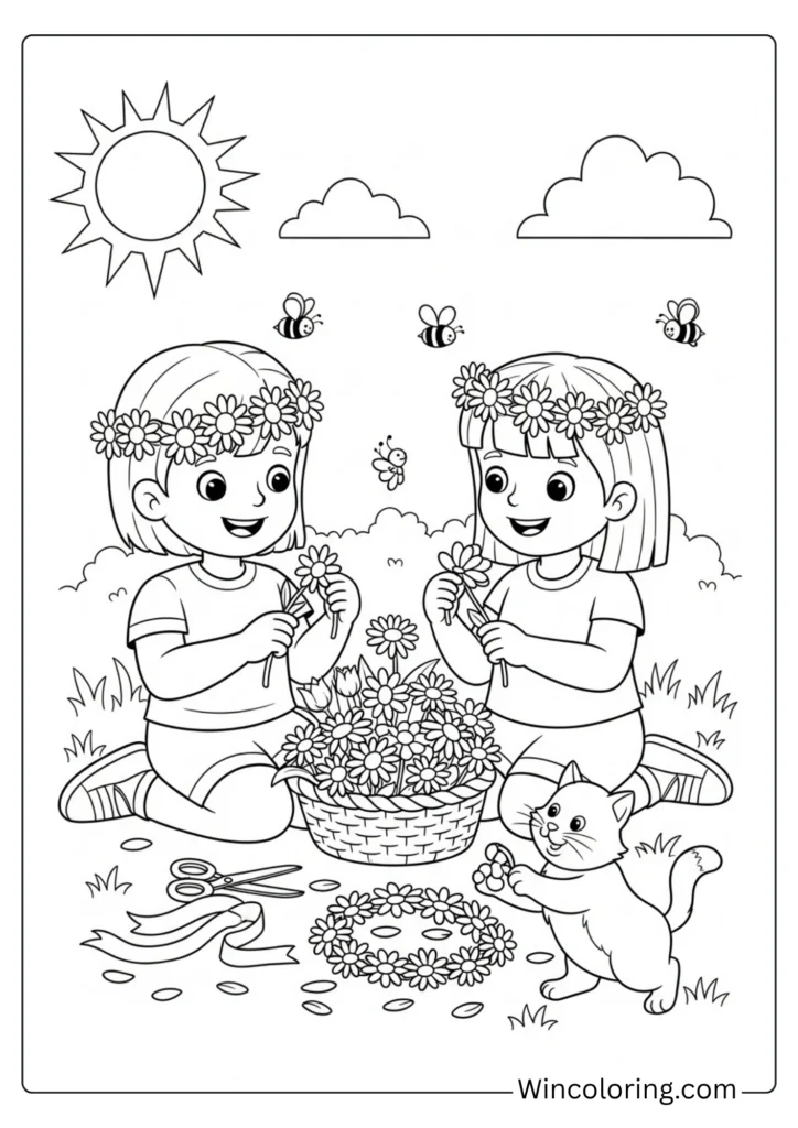 May Day flower crown making