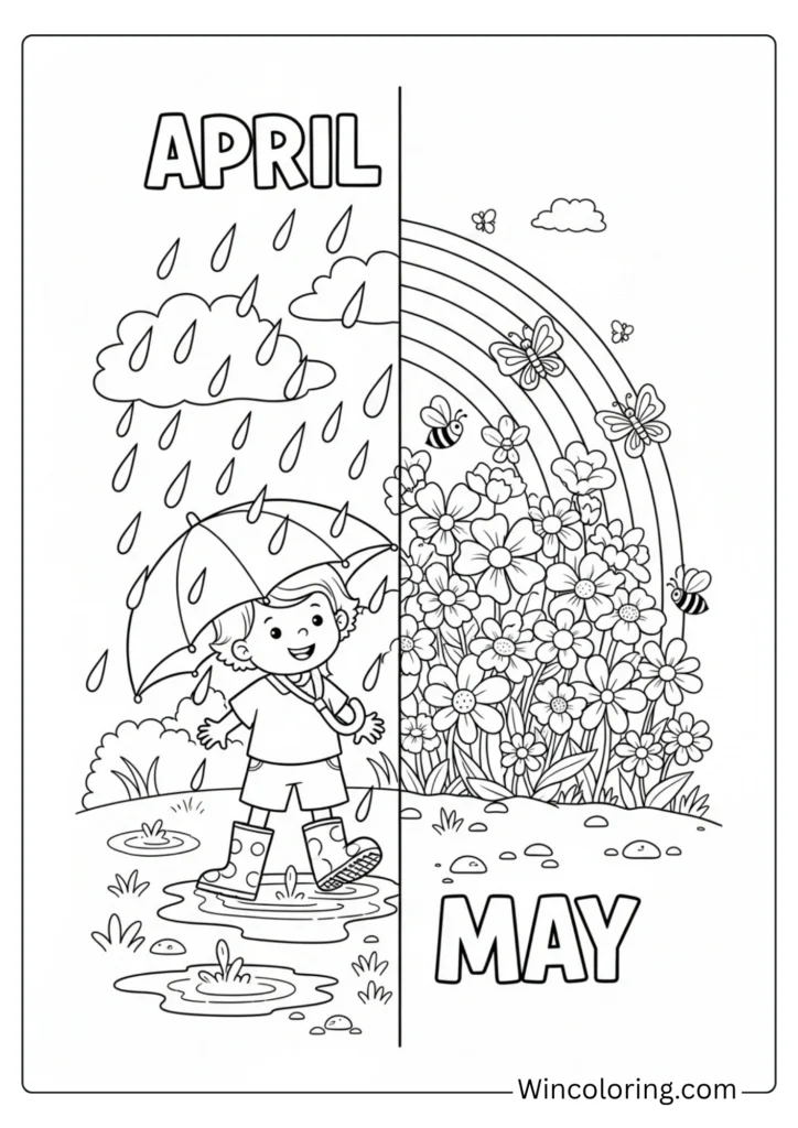 May showers bring flowers scene