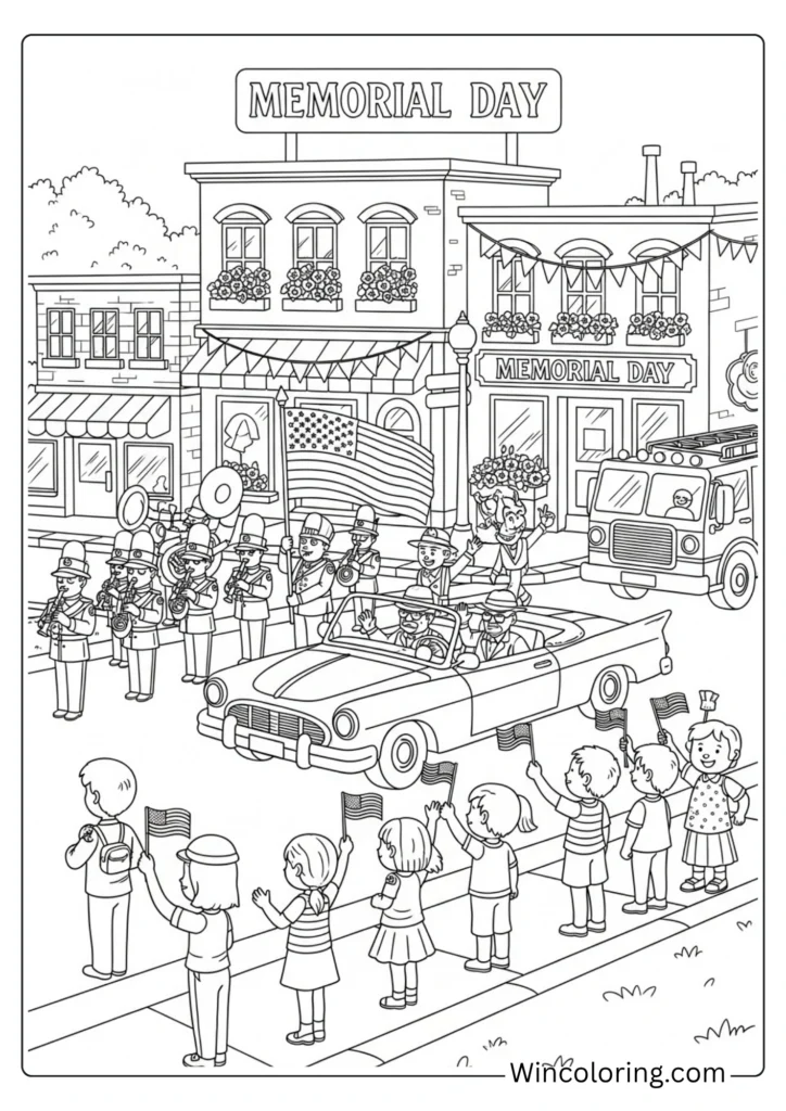 Memorial Day parade scene