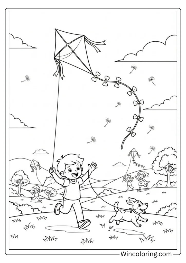 Spring kite flying in a May breeze