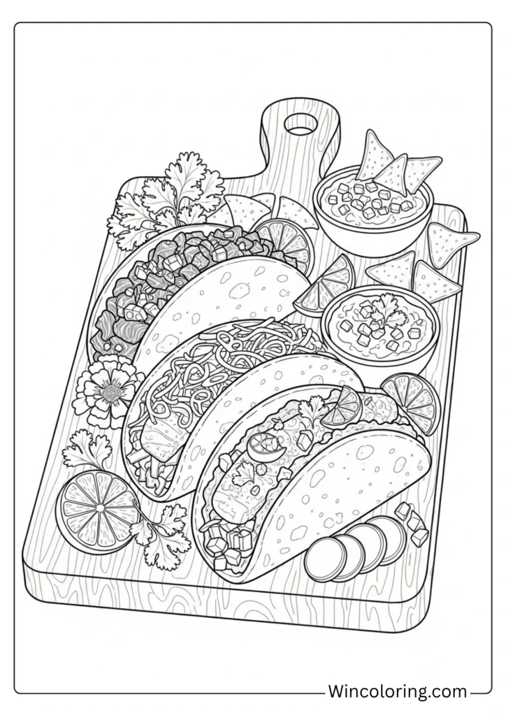 Taco platter with all the toppings
