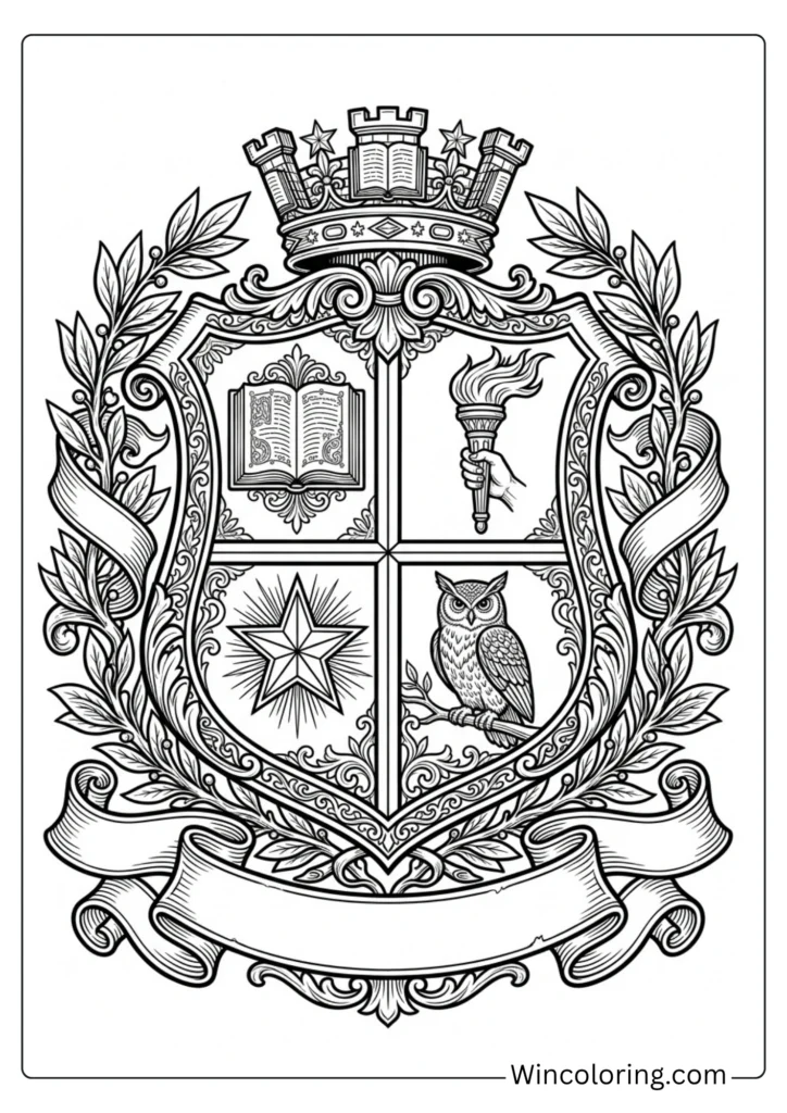 Academic crest shield design
