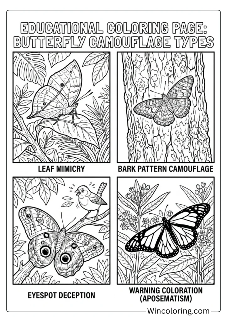 Butterfly camouflage examples