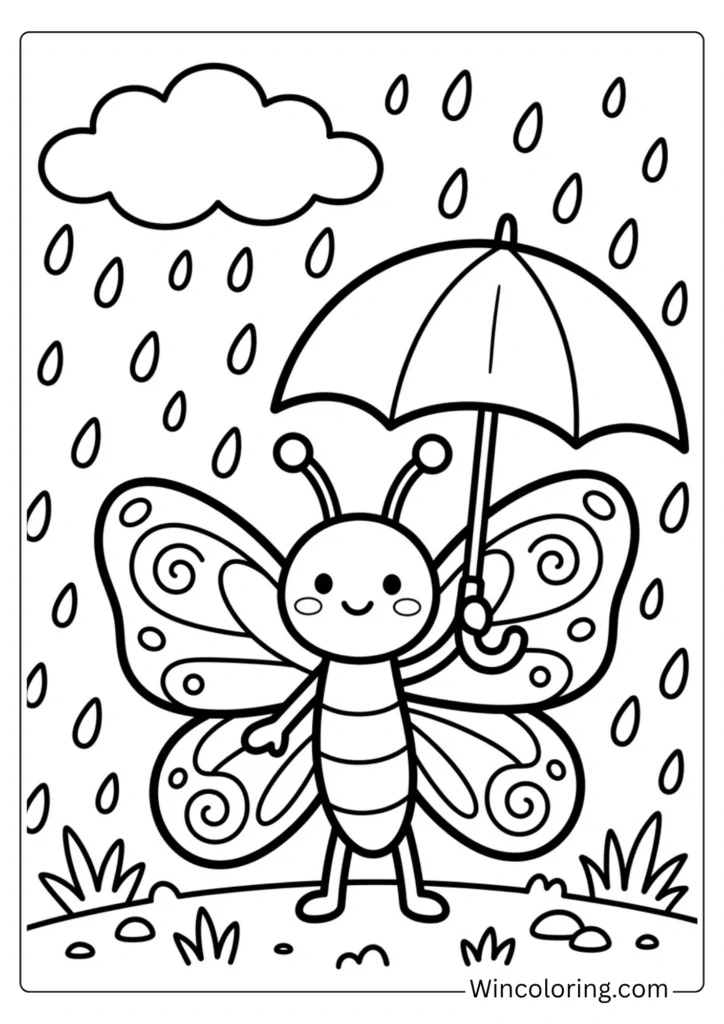 Butterfly in the rain