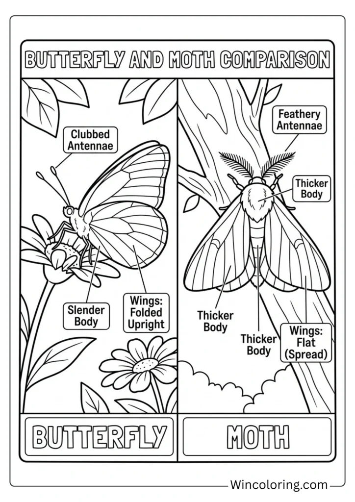 Butterfly vs. moth comparison