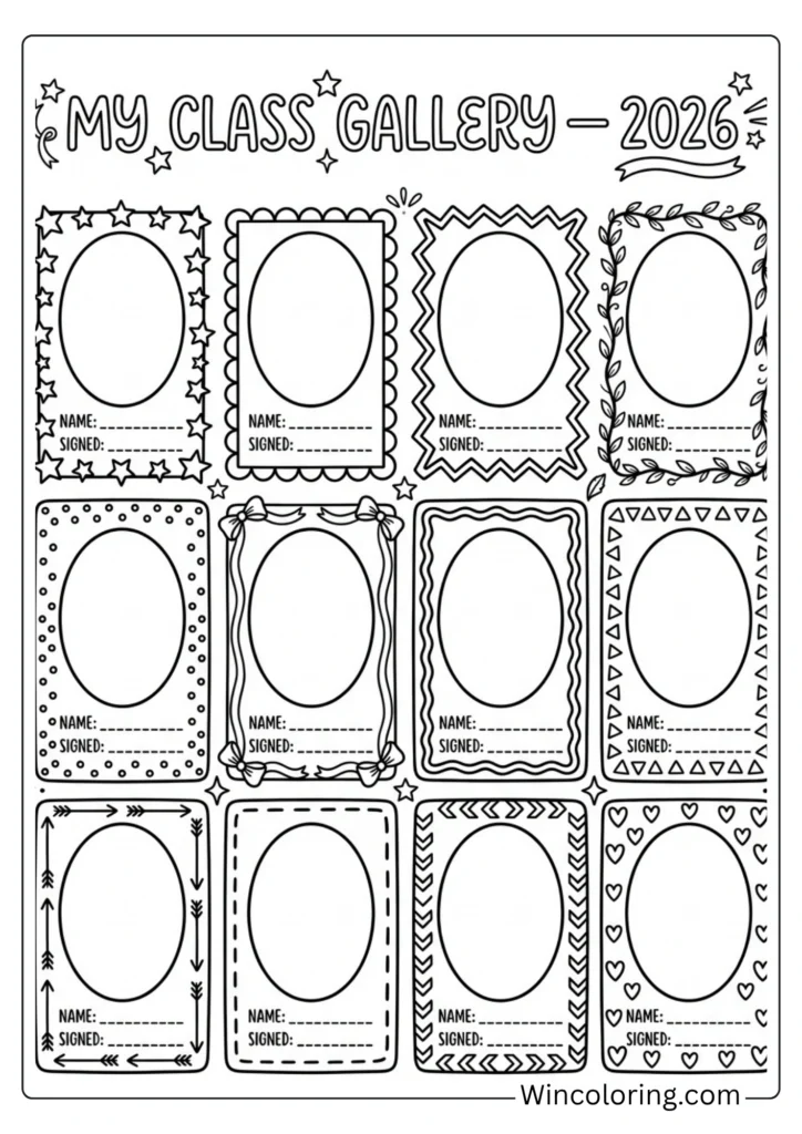 Classmate portrait gallery — autograph grid page