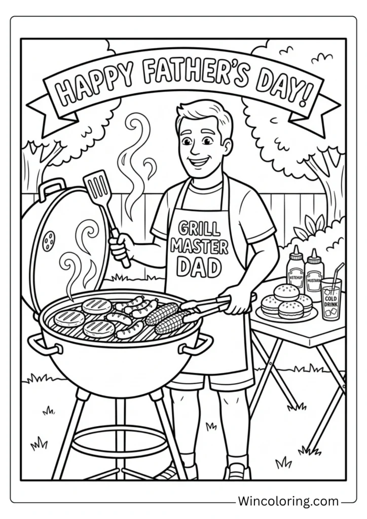 Dad the backyard griller