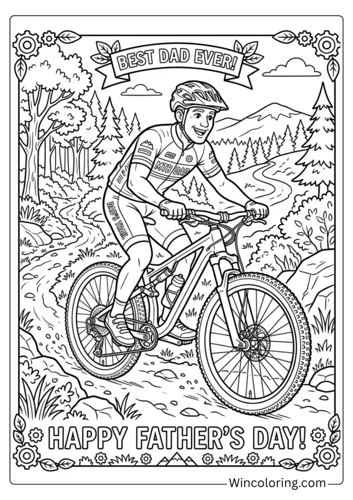 Dad the cyclist on a trail