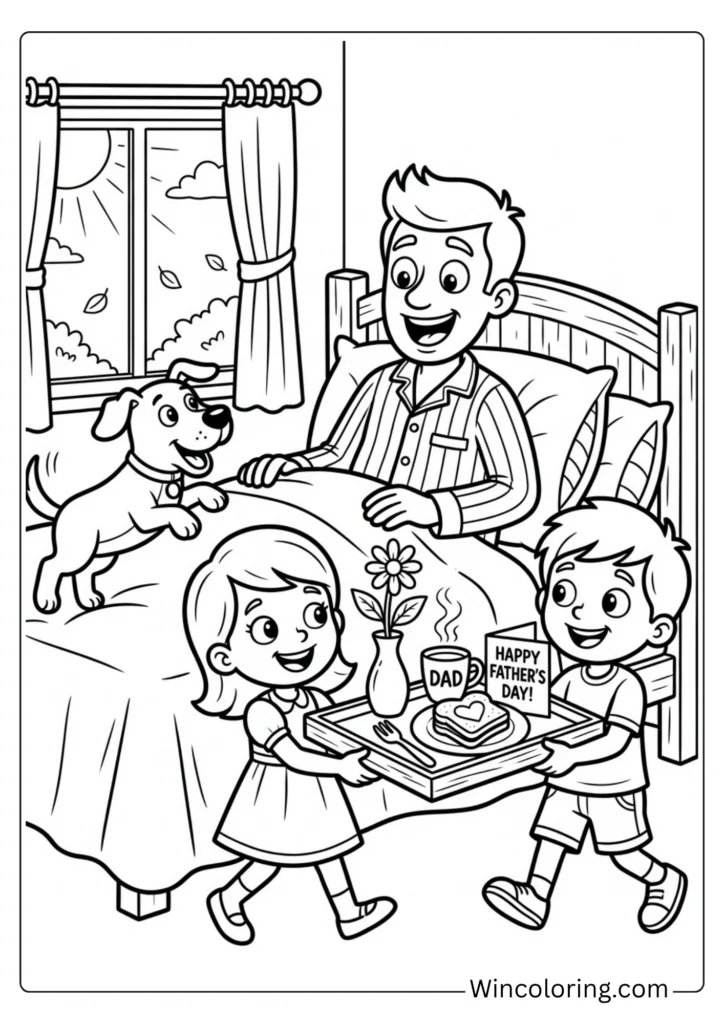 Father's Day breakfast in bed