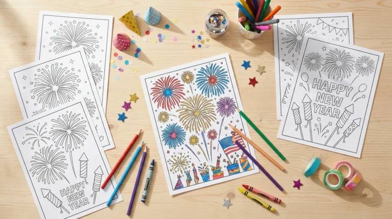 Fireworks Coloring Pages
