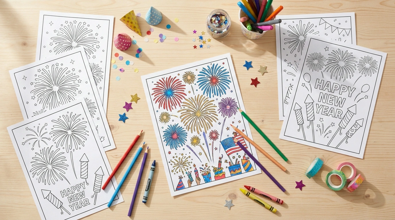Fireworks Coloring Pages