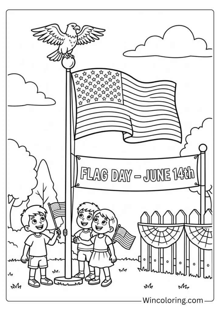 Flag Day American flag scene