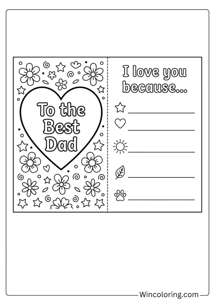 Foldable card — 'I love you because…' fill-in