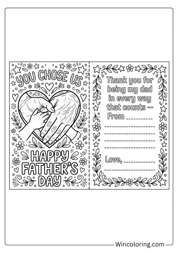 Foldable card — Stepdad 'you chose us' cover