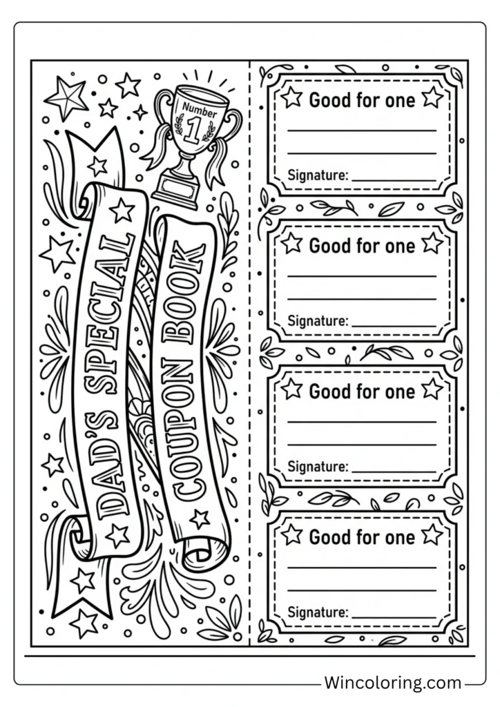 Foldable card — coupon book style