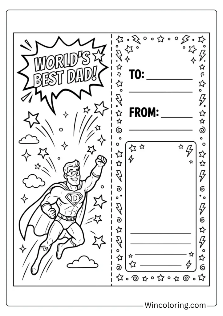 Foldable card — superhero Dad front cover
