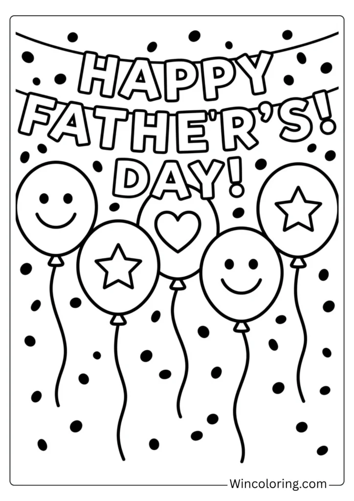 Happy Father's Day banner with balloons