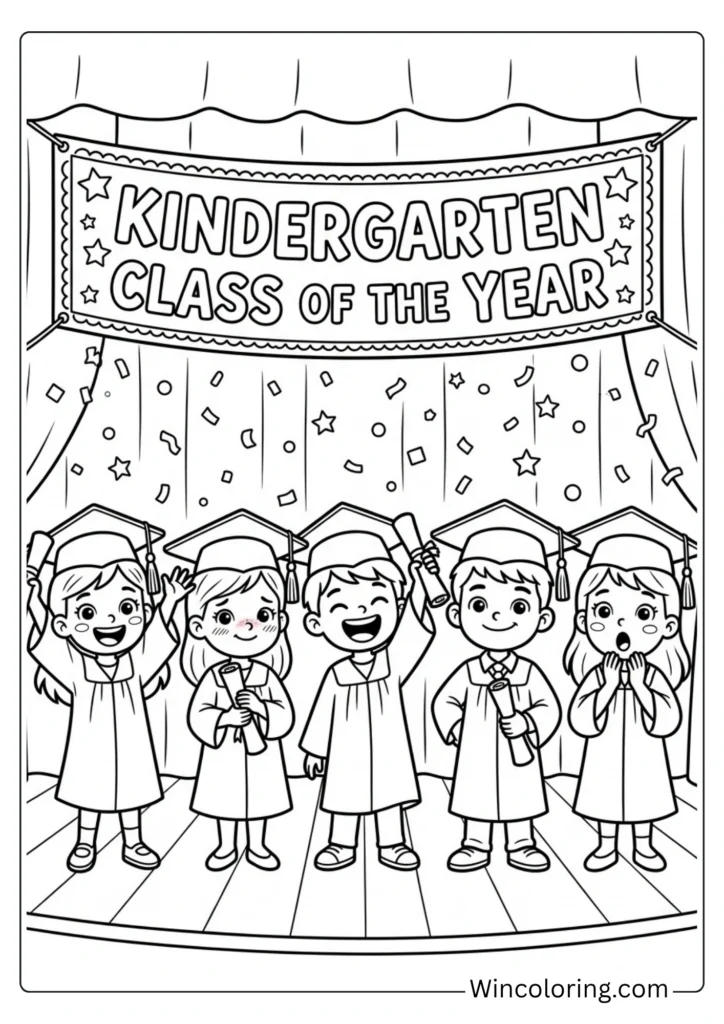 Kindergarten graduation class group