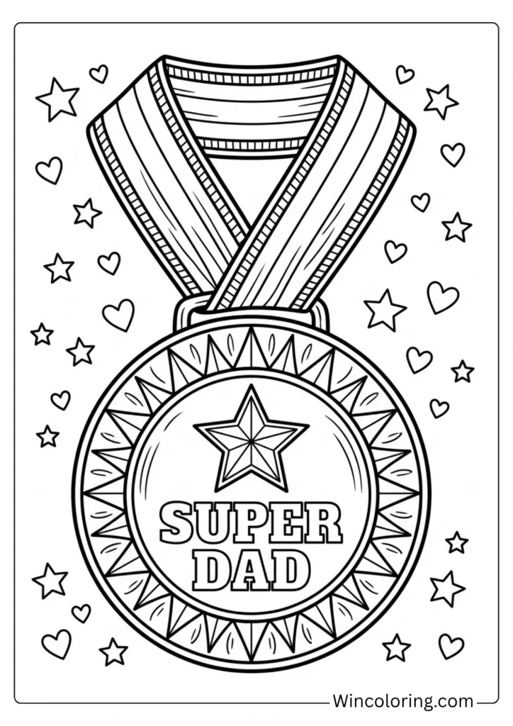 Medal and ribbon 'Super Dad' award