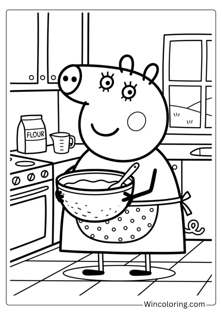Mummy Pig coloring page printable for kids