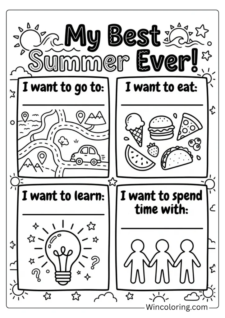 'My best summer ever' prediction — planning page