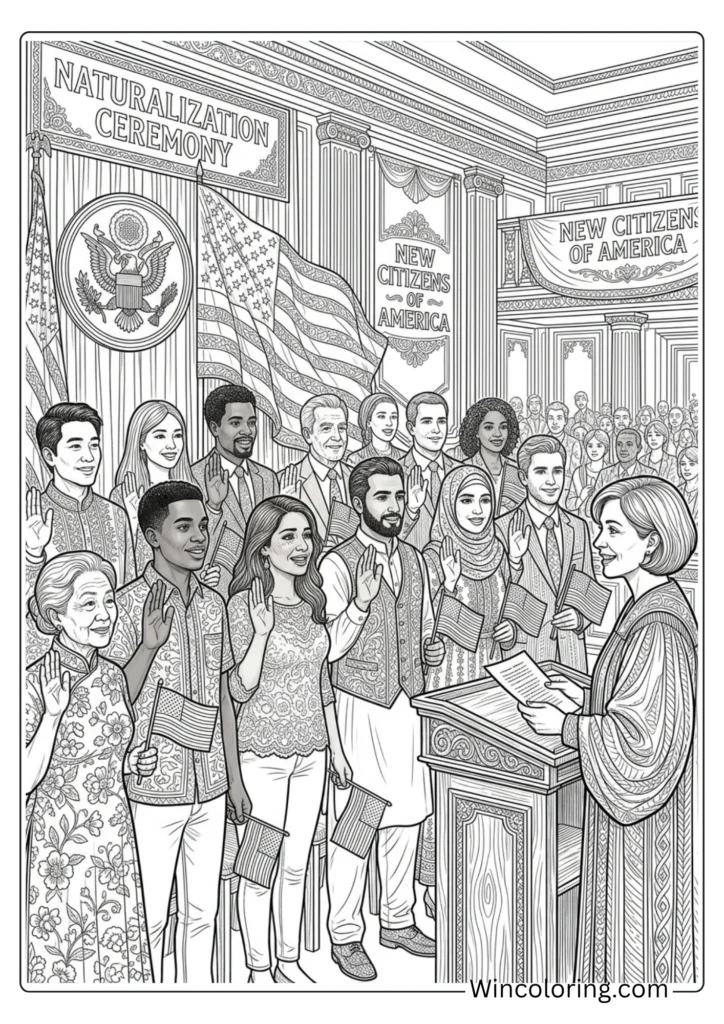 Naturalization Ceremony Scene