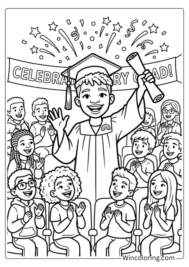 Non-binary graduate celebrating
