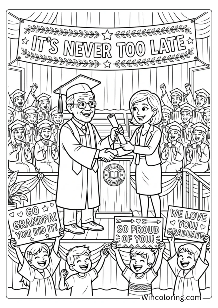 Older adult graduate returning to school