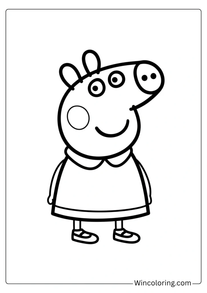 Peppa Pig outline coloring page printable