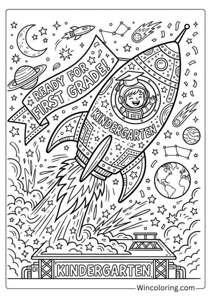 Rocket ship graduation launch — to infinity and beyond