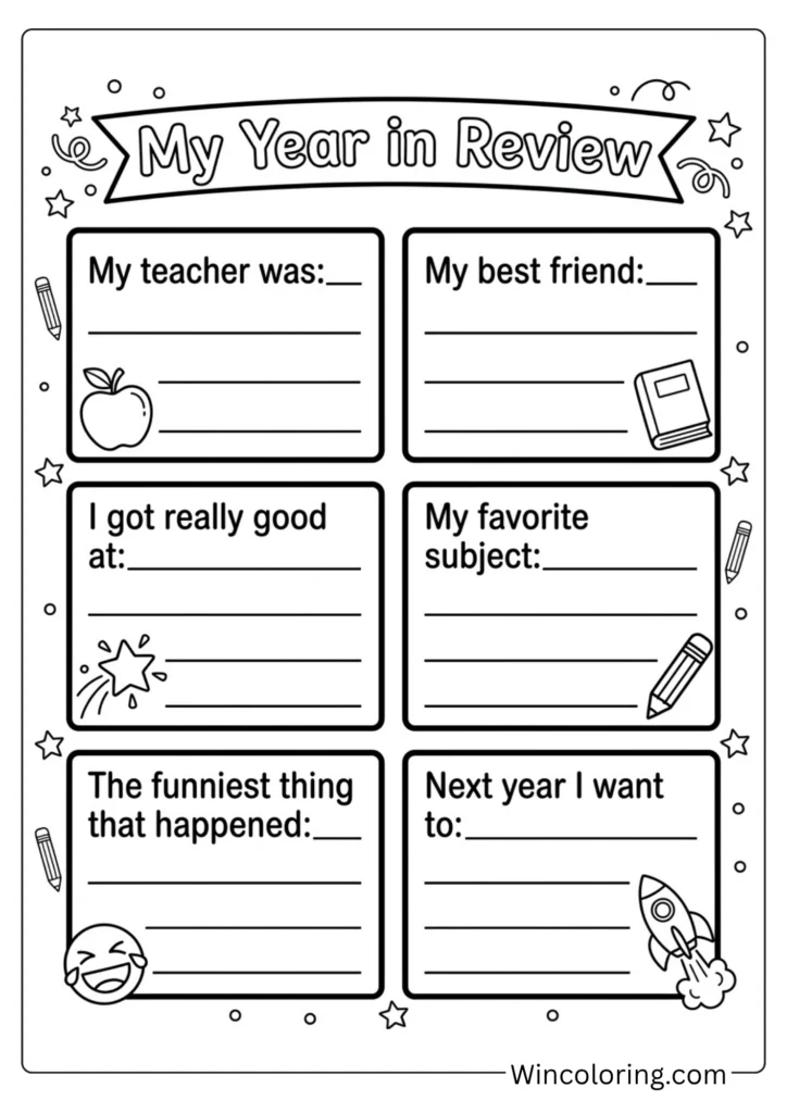 School memory page — My Year in Review