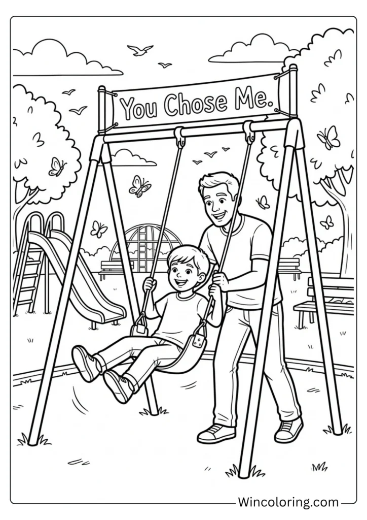 Stepdad and child at the park