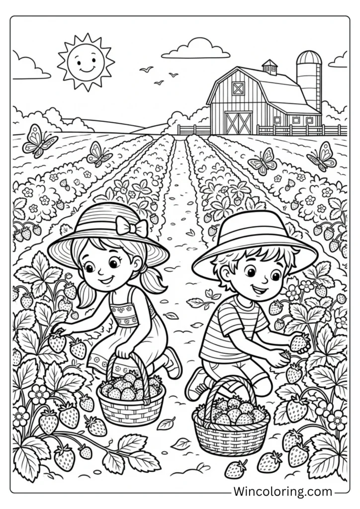 Strawberry picking in June