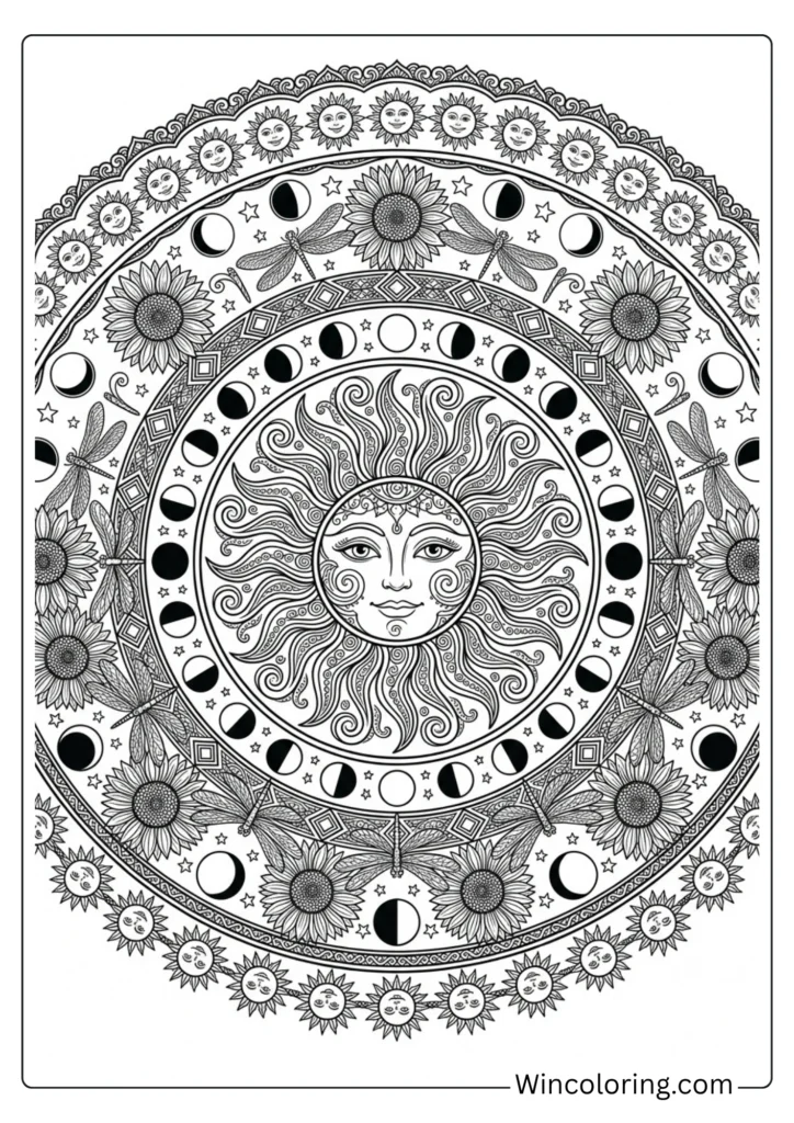 Summer solstice sun mandala