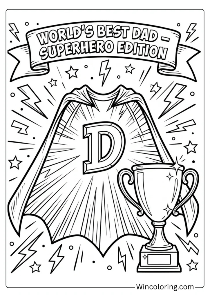 Superhero cape and trophy combo