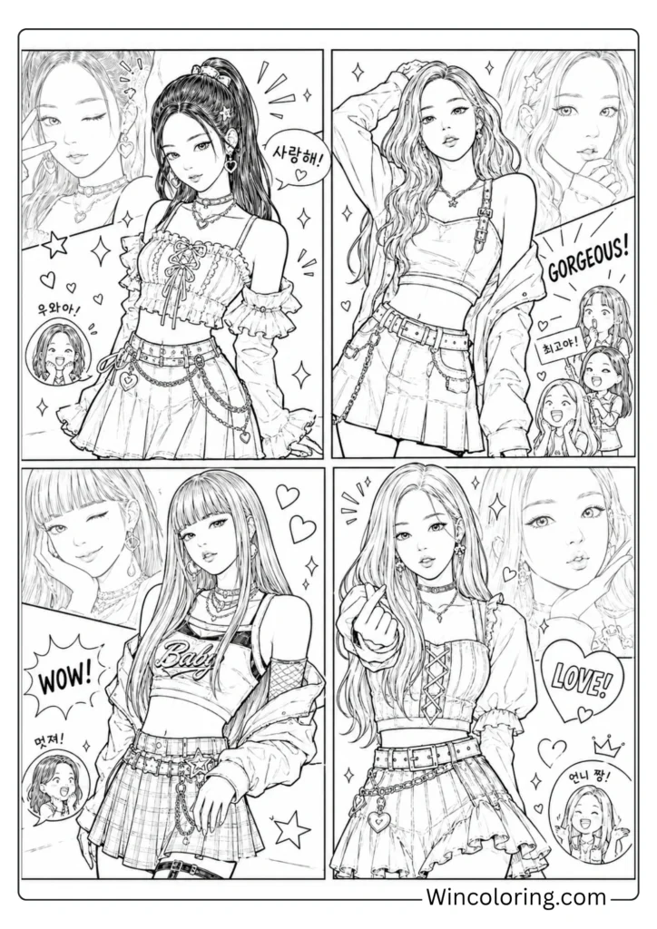 BLACKPINK K-Pop Coloring Page Printable