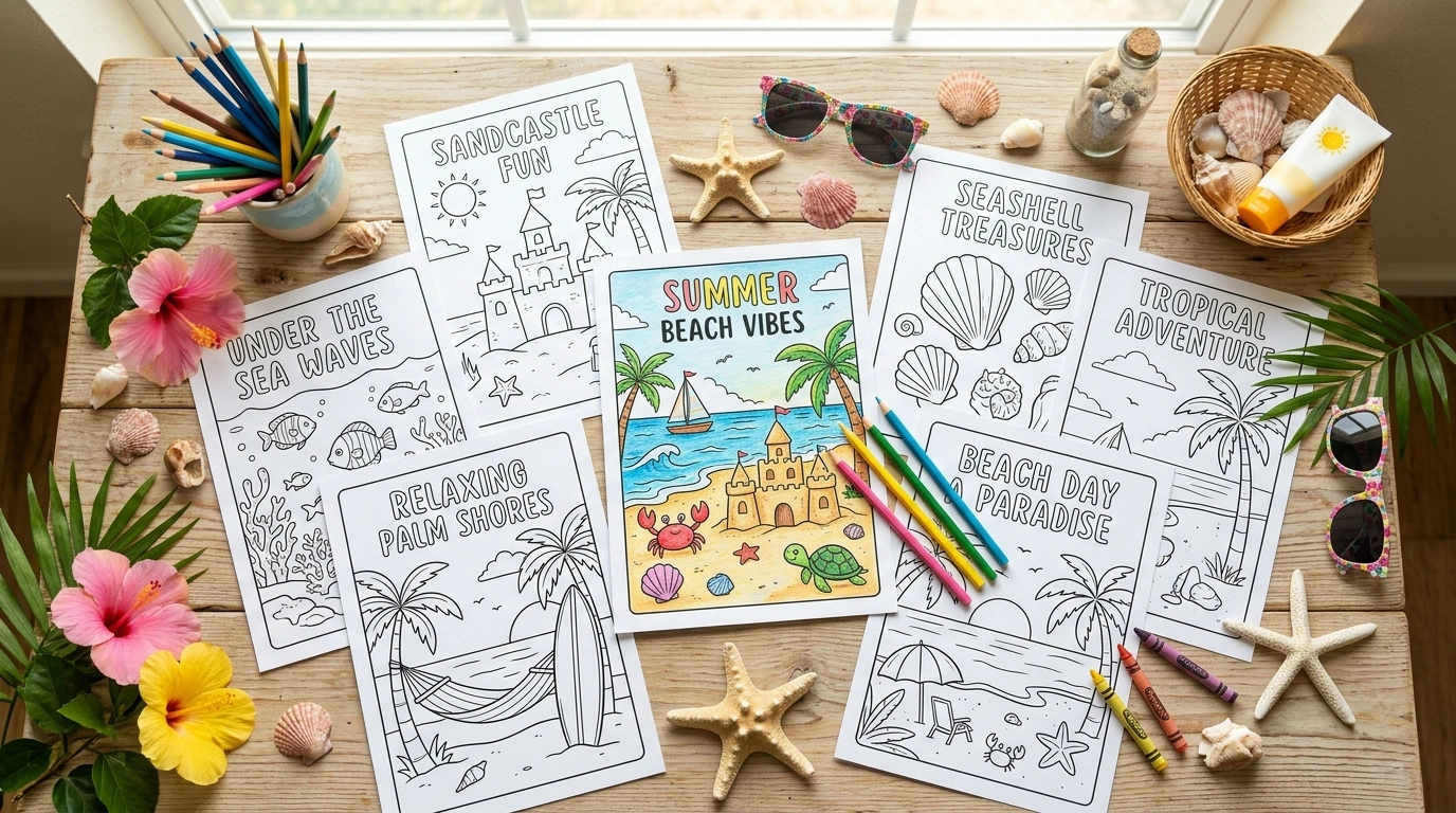 Beach Coloring Pages