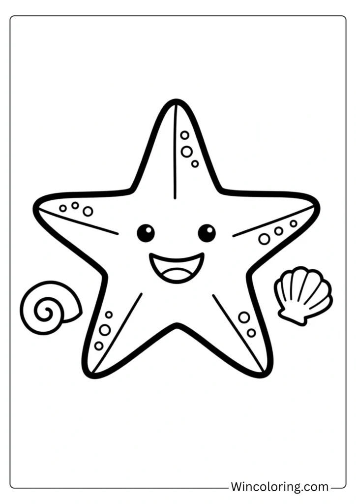 Beach starfish coloring page easy preschool printable