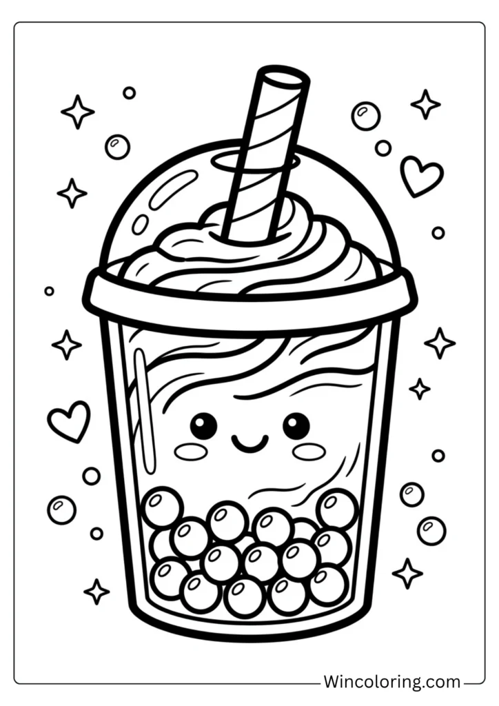 Bubble Tea Coloring Page