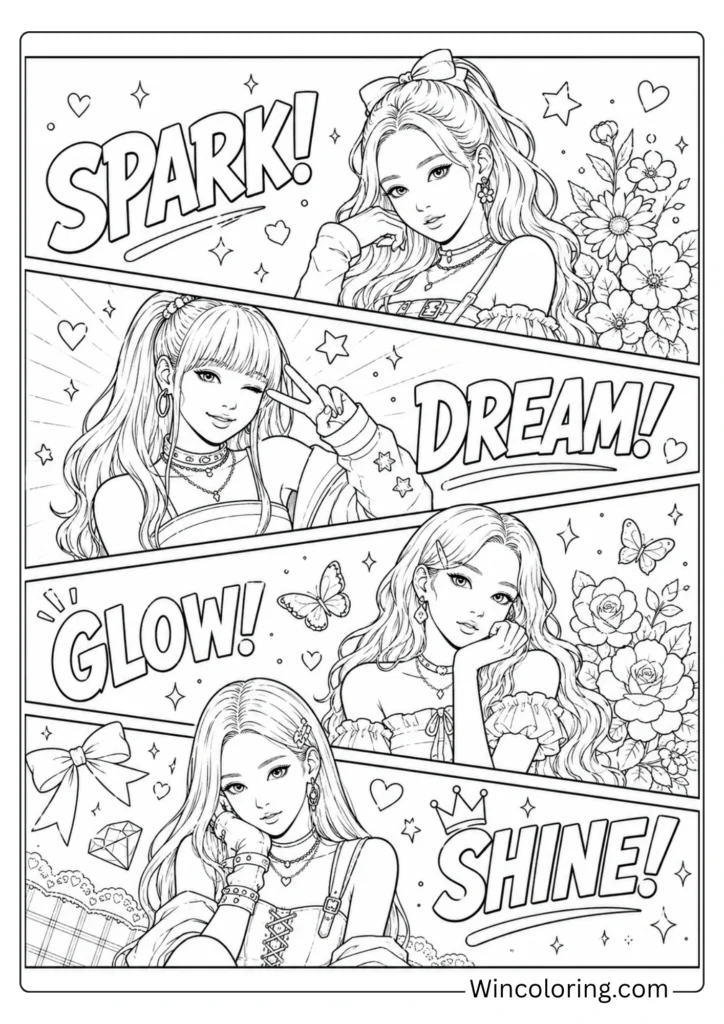 Cute BLACKPINK Coloring Page