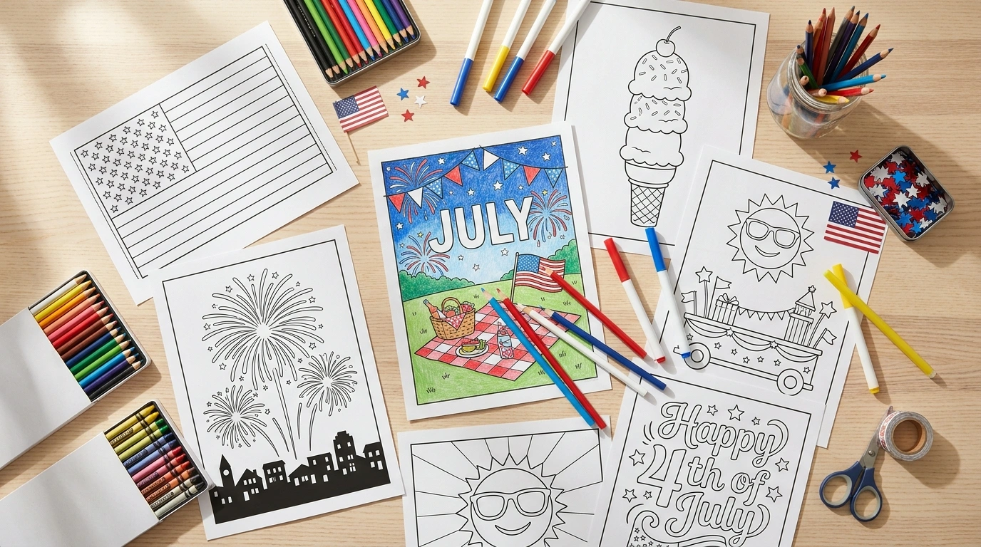 July Coloring Pages